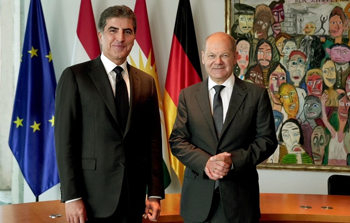 Nêçîrvan Barzanî: Me bi Olaf Sholz re hevdîtineke bas kir