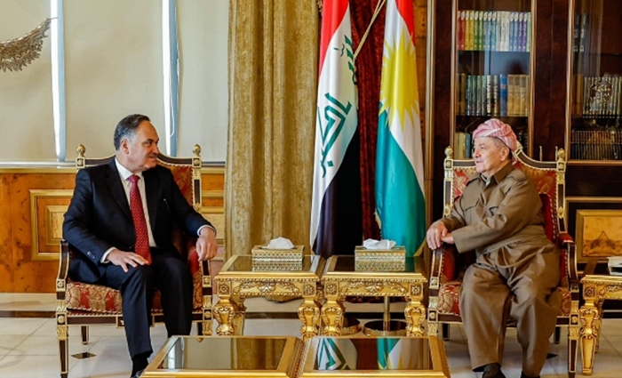 Serok Barzanî pêswazî li siyasetmedarê Iraqî Rafî Îsawî kir