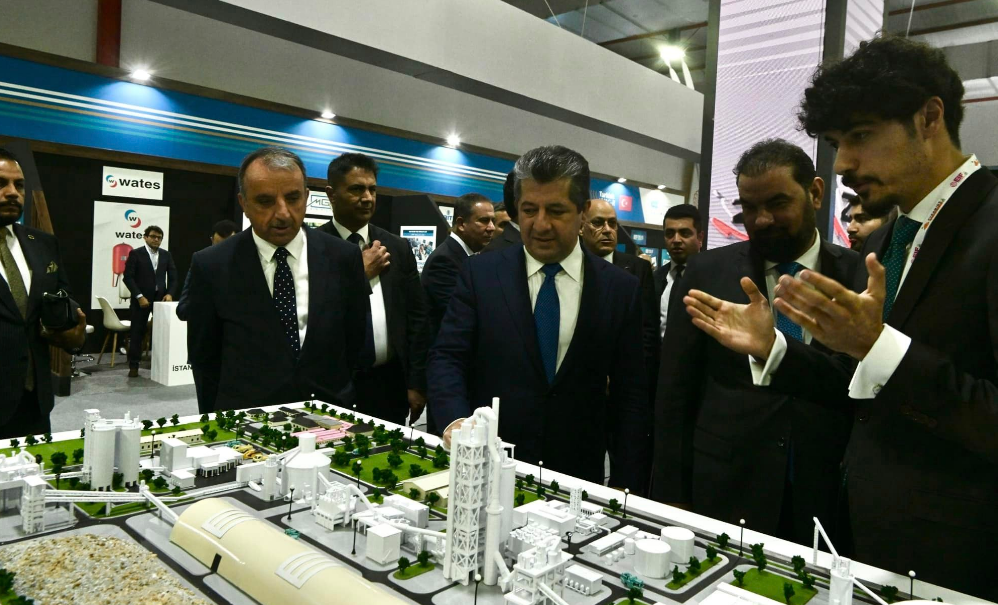 Serokwezîr Barzanî, li Pêsangeha Navdewletî ya Binesazî û Avedankirinê ya Hewlêrê axivî