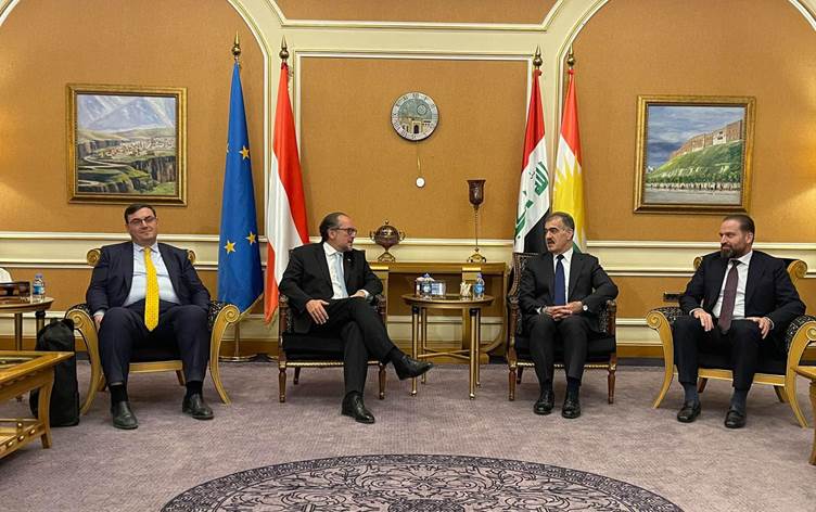 Wezîrê karên derve yê Avûstûryayê Schallenberg giha Herêma Kurdistanê, Erbîlê