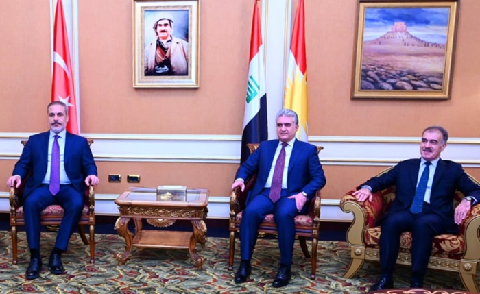 Hakan Fîdan li Hewlêrê ji aliyê berpirsên Herêma Kurdistanê ve hate pêswazîkirin