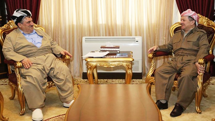 Serok Barzanî pîrozbahî li Mihemed Hecî Mehmûd kir