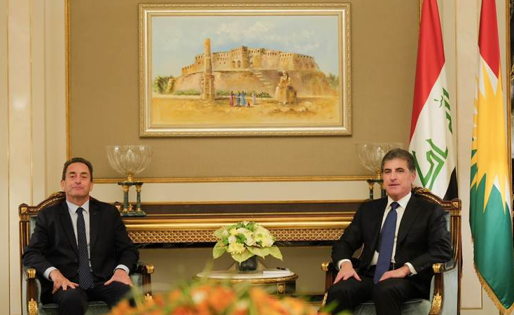 Nêçîrvan Barzanî, Balyozê Fransayê pêswazî kir