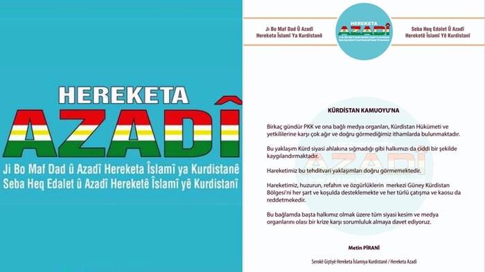 Tevgera Azadî li ser dijatiya medya PKKê ya bo Herêma Kurdistanê daxuyanî da: Em red dikin!