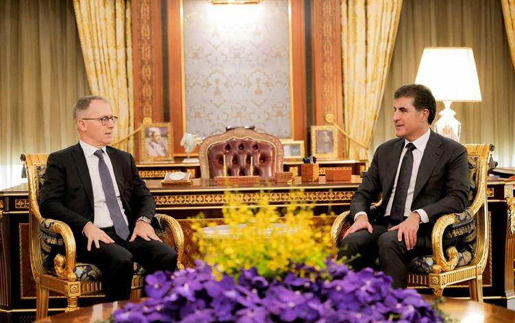 Serokê Herêma Kurdistanê Nêçîrvan Barzanî balyozê Îtalyayê yê li Bexdayê qebûl kir