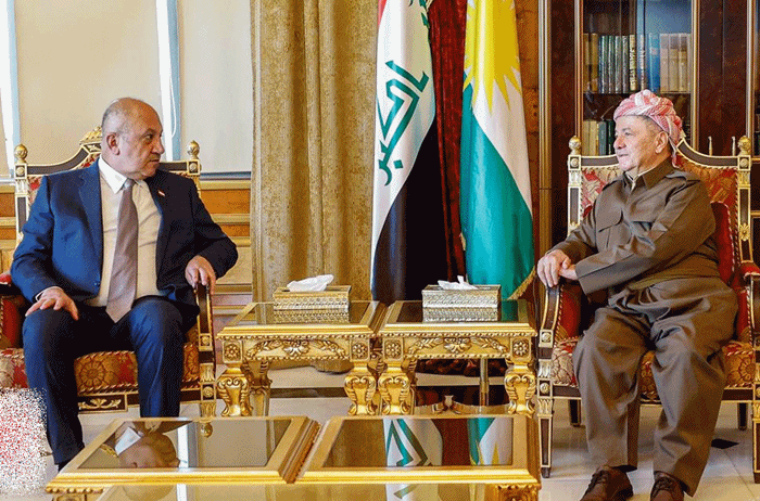 Serok Barzanî bi Wezîrê Iraqê re karê hevbes ê Pêsmerge û Artêsa Iraqê gotûbê kir