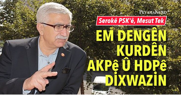 PSK: Ne siyaseta xendekan ne jî ya qeyûman, rêya sêyemîn heye