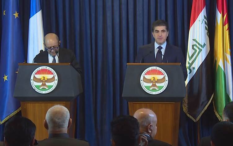 Neçîrvan Barzanî û Le Drian derketin ber çapemeniyê