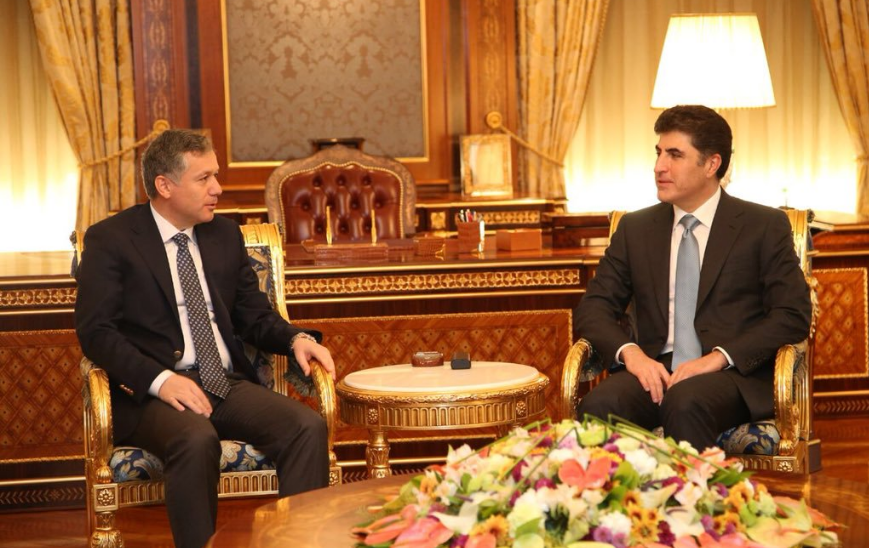 Serkonsûlê Tirkiyê li Hewlêrê pîrozbahî li Nêçîrvan Barzanî kir