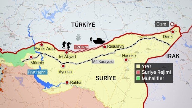 Balafirên Tirkiyê 30 km ketin nav axa Binxetê