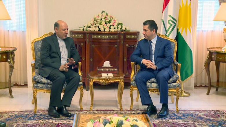 Mesrûr Barzanî pêswazîya konsûlê nû yê Îranê kir