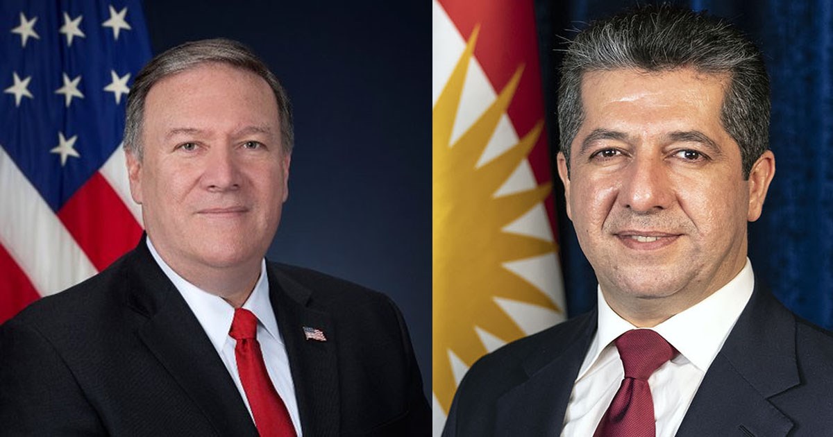 Pompeo û Mesrûr Barzanî axivîn: Pistgiriya Amerîkayê dê berdewam be