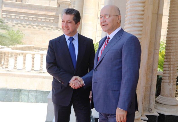 Mesrûr Barzanî li Bexdayê ji aliyê Berhem Salih ve hat pêswazîkirin