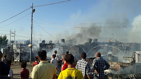 Li Zaxoyê agir bi kampeke koçberên Singalê ket