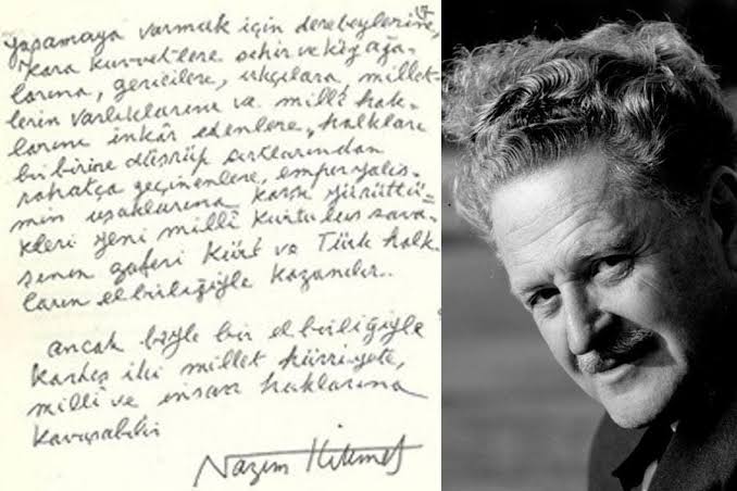 Nazim Hikmet’in Kamuran Bedirxan’a yazdigi mektup