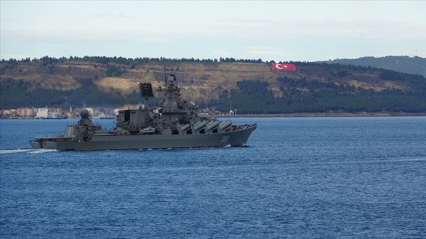 Rus savas gemisi Çanakkale Bogazi’ni geçti, Akdeniz’e dogru ilerliyor