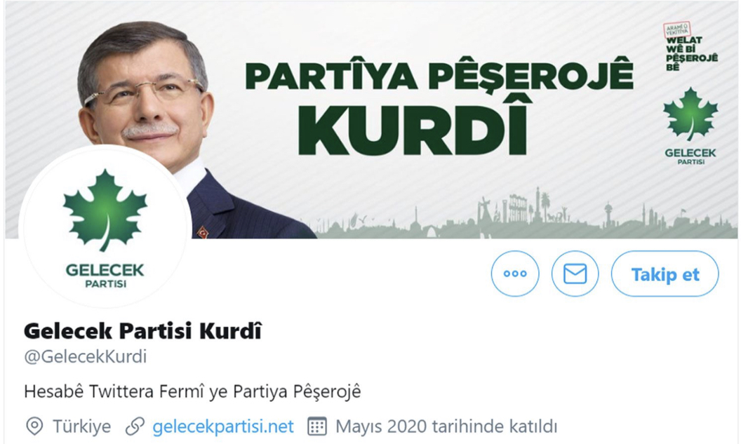 Gelecek Partisi’nin Kürtçe Twitter hesabi kapatiliyor