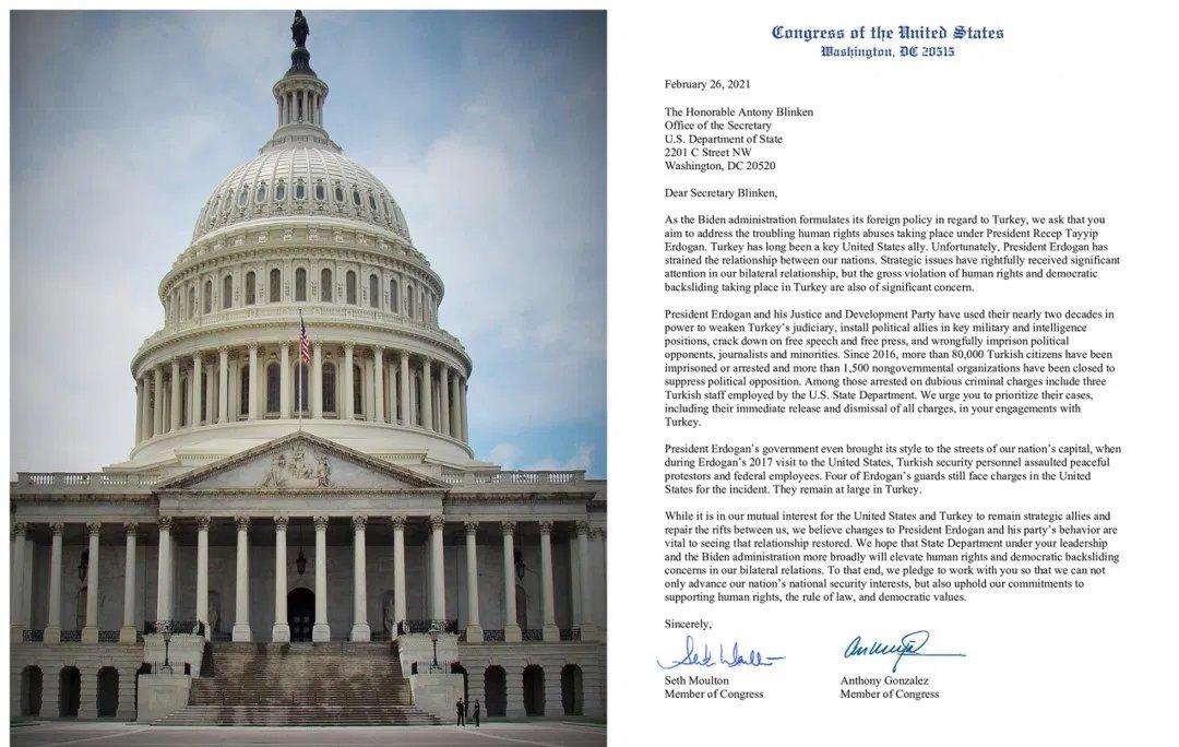 Zêdetirî 180 senatorên Amerîkî nameyeke hisk a Tirkiyê ji Bilînken re sandin