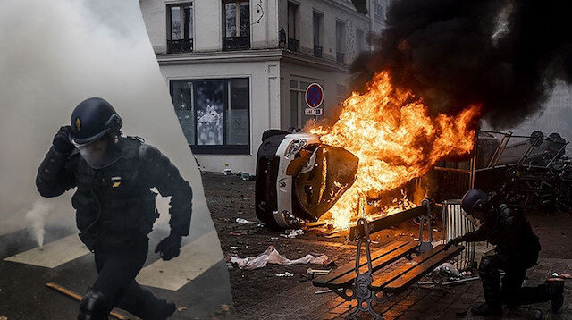 Fransa'daki hükümet karsiti protestolarda çok sayida gözalti!
