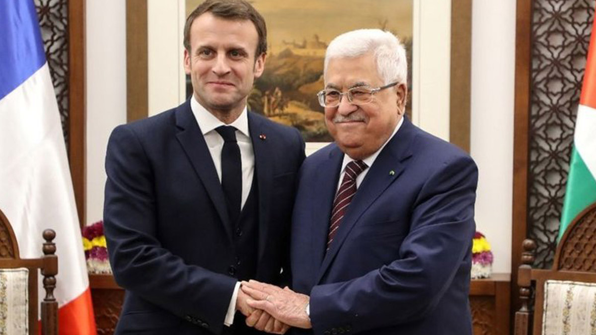 Mahmud Abbas, Fransa Cumhurbaskani Macron ile görüstü