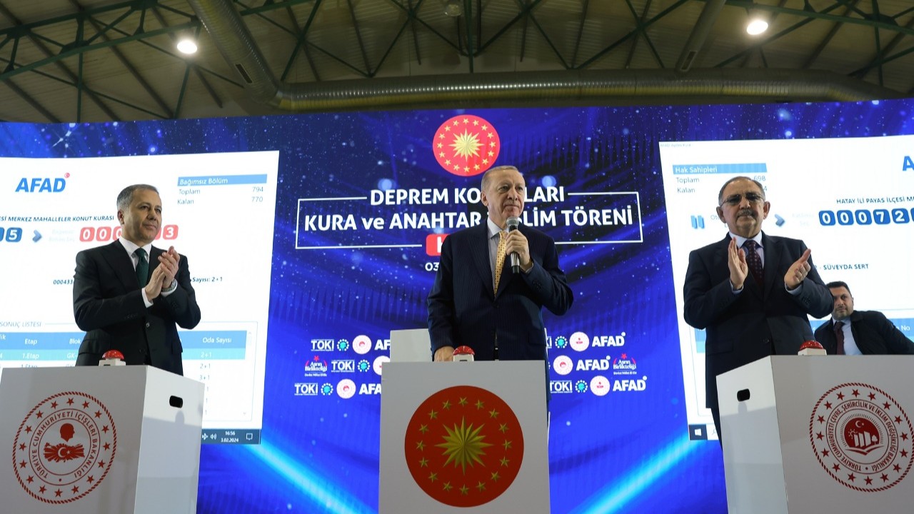 Erdogan, deprem konutlari kura töreninde konustu