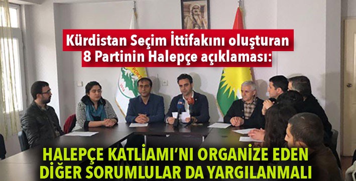 Kürdistan Seçim Ittifaki’ndan Halepçe Jenosidi açiklamasi