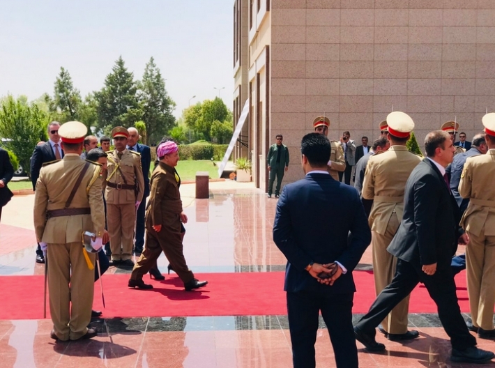 Baskan Mesud Barzani tören yerine ulasti