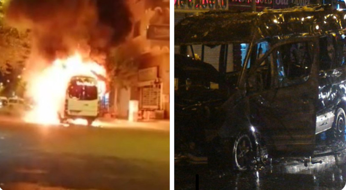 Diyarbakir'da PKK'li bir grup sehir içi minibüsü yakti!