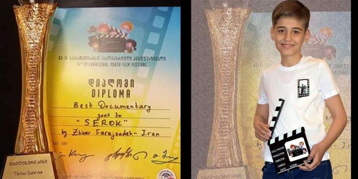 منداڵێکی تەمەن ١٢ ساڵی رۆژهەڵاتی بە هۆی دەرهێنانی فیلمێکەوە خەڵاتی نێودەوڵەتی بە دەست هێنا