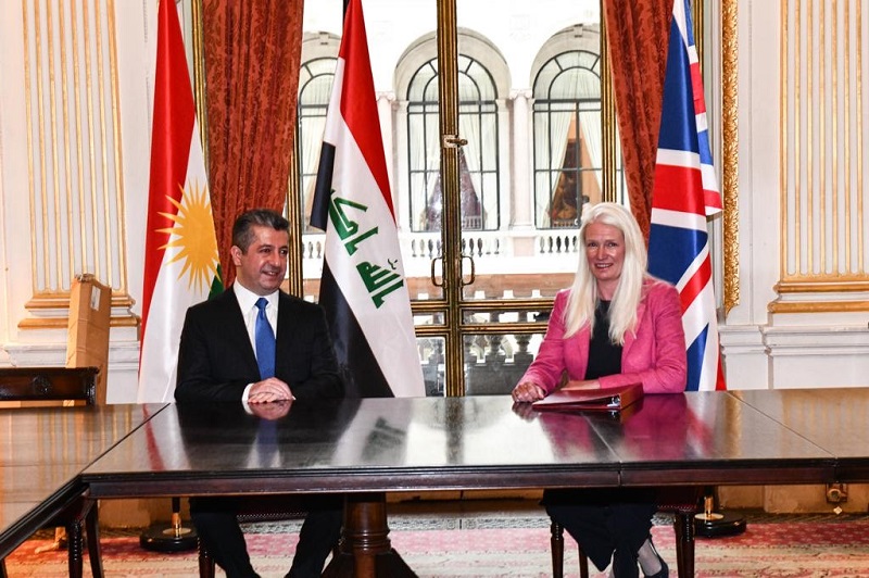 مەسروور بارزانی سەرۆکی حکوومەتی هەرێمی کوردستان لە گەڵ وەزیری دەوڵەتی بەریتانیا بۆ کاروباری ئاسیا و ڕۆژھەڵاتی ناوەڕاست کۆبووەوە