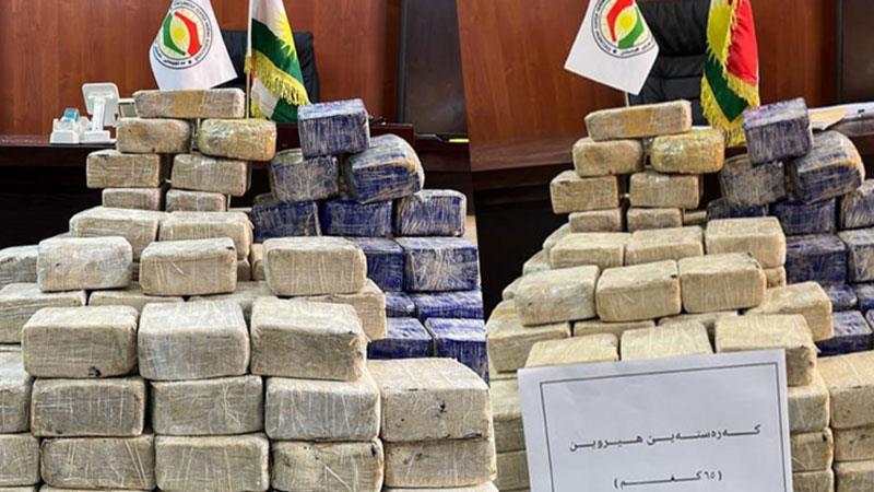 له‌ ده‌روازه‌ی ئیبراهیم خه‌لیل ده‌ست به‌سه‌ر 65 كیلۆ مادده‌ی هۆشبه‌ردا گیرا