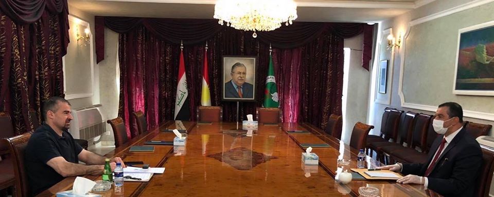 پارێزگاری سلێمانی هەڤاڵ ئەبووبەکر لەگەڵ پاڤێڵ تاڵەبانی لە سەر بابەتی ڕێکەتنی نێوان یەکیتی و گۆڕان کۆبوونەوە