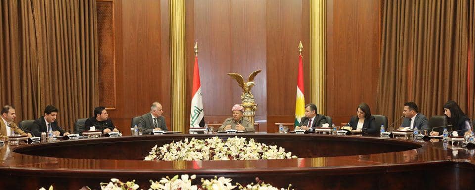 سەرۆك بارزانی لەگەڵ فڕاكسیۆنەكانی پارتی و پێكهاتەكانی كلدان سریان ئاشووری كۆبۆوە