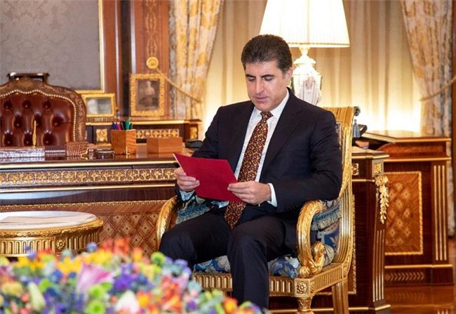 نێچیرڤان بارزانى سەرۆکی هەرێمی کوردستان نامەیەکى لە لایەن ئێمانۆئێل ماکرۆن سەرۆککۆماری فەڕەنسا وە پێدەگات