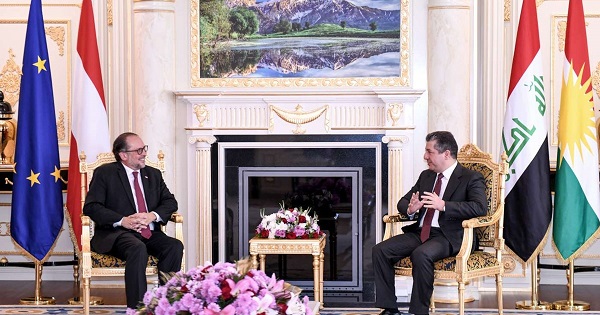 مەسروور بارزانی سەرۆکی حکوومەت پێشوازی لە وەزیری دەرەوەی نەمسا کرد