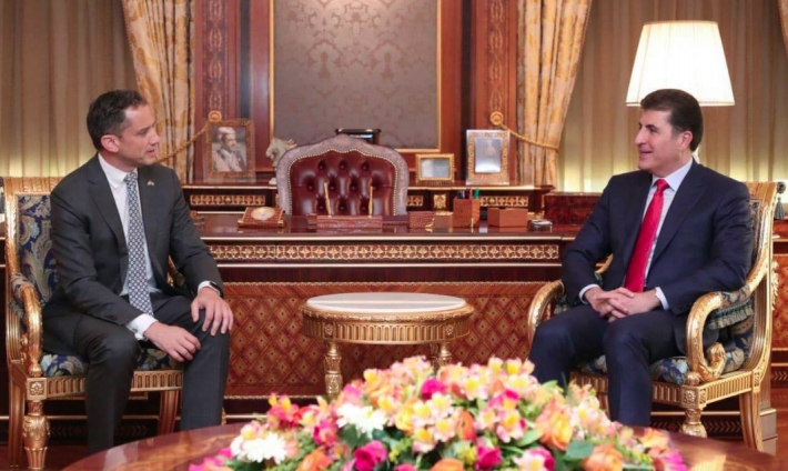 سەرۆکى هەرێمى کوردستان پێشوازى لە کونسولى نوێی ئەمریکا کرد