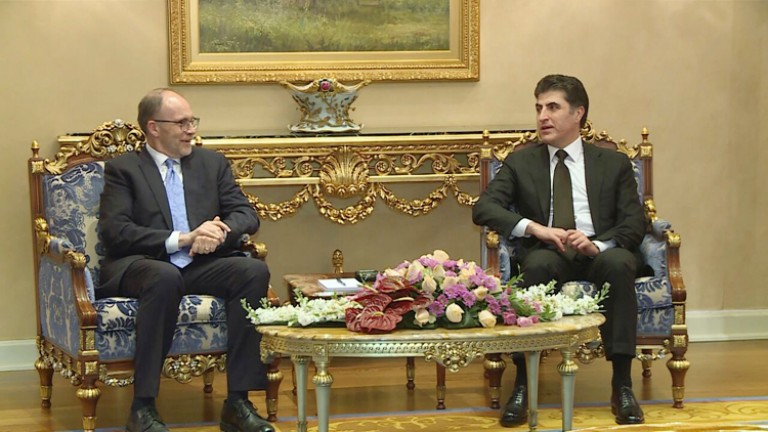 نێچیرڤان بارزانی پێشوازی لە باڵیۆزی ئەمریکا لە عێراق و شاندی یاوەری کرد