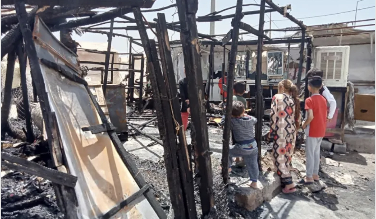 باڵیۆزخانەی ئەمریکا ڕاگەێندراوێک سەبارەت بە ئاگر کەوتنەوەی کەمپی شاریا بڵاو دەکاتەوە