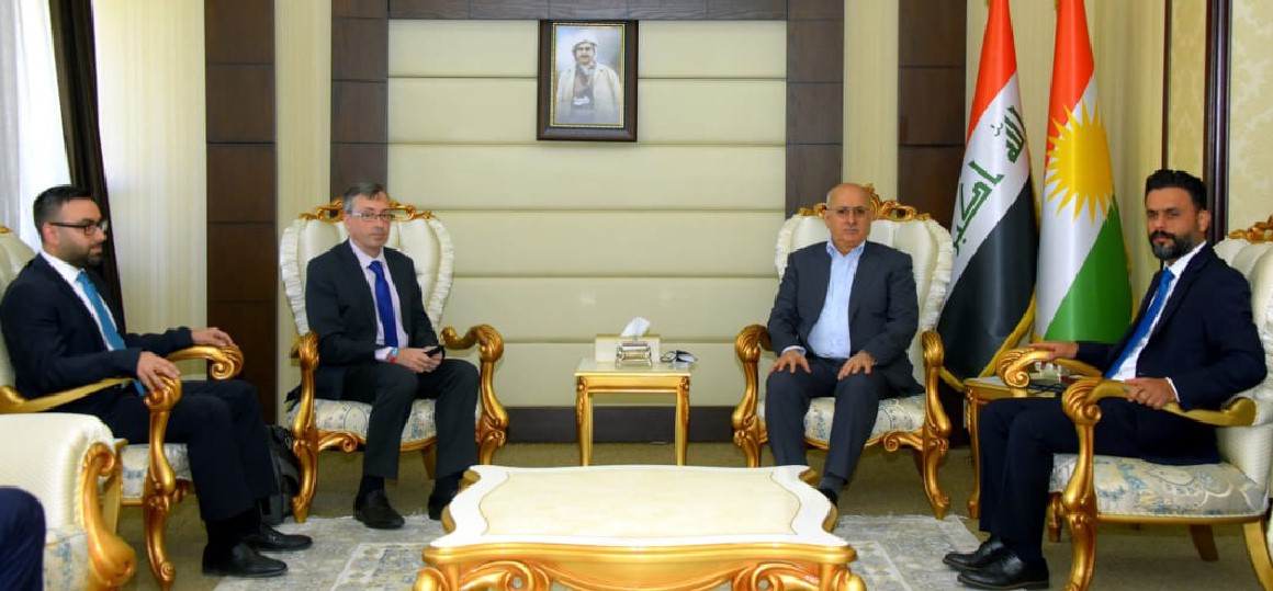 وەزیری دارایی و ئابووری هەرێمی کوردستان پێشوازی لە شاندێکی بازرگانی بەریتانیایی دەکات