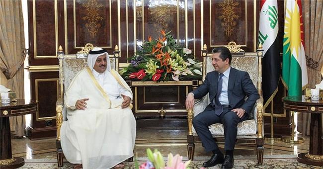 سەرۆکی حکوومەتی هەرێمی کوردستان پێشوازی لە بالیۆزی قەتەر لە عێراق دەکات