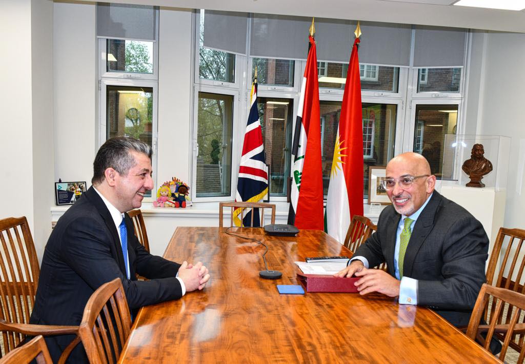 مەسروور بارزانی سەرۆکی حکوومەتی هەرێمی کوردستان لە گەڵ وەزیری پەروەردەی بەریتانیا کۆدەبێتەوە