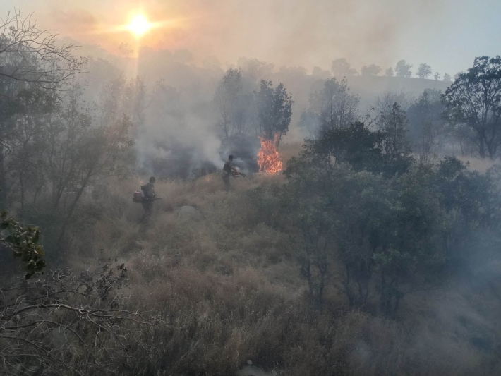 بە هۆكارێكی نادیار ئاگرێكی بەرفراوان لە سنووری قەرەداغ كەوتەوە