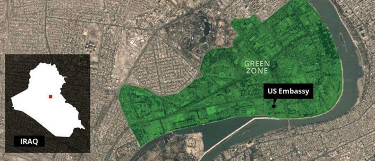 چەندین مووشەک ناوچەی سەوزی بەغدا لە نزیک باڵیۆزخانەی ئەمریکا  دەهەژێنێت