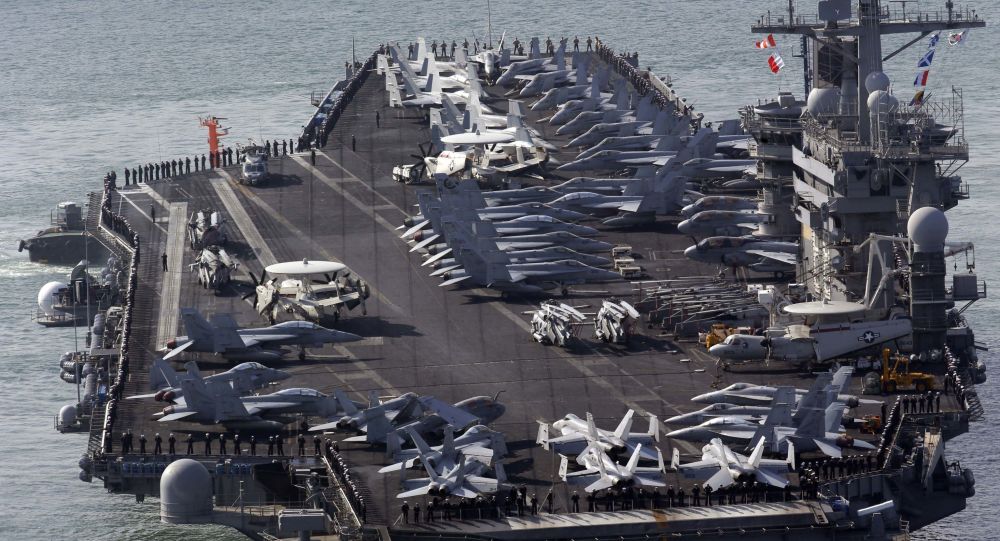 هۆشدارگەلێک بۆ ئێران  : ئەمریکا کەشتی فڕۆکەهەڵگری شەڕکەری خۆی ڕەوانەی ئاوەکانی کەنداوی فارس کرد