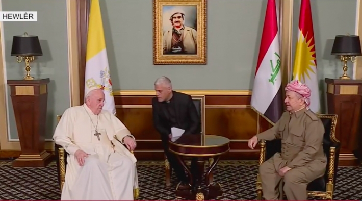 سەرۆک بارزانی پێشوازی لە پاپای ڤاتیکان کرد