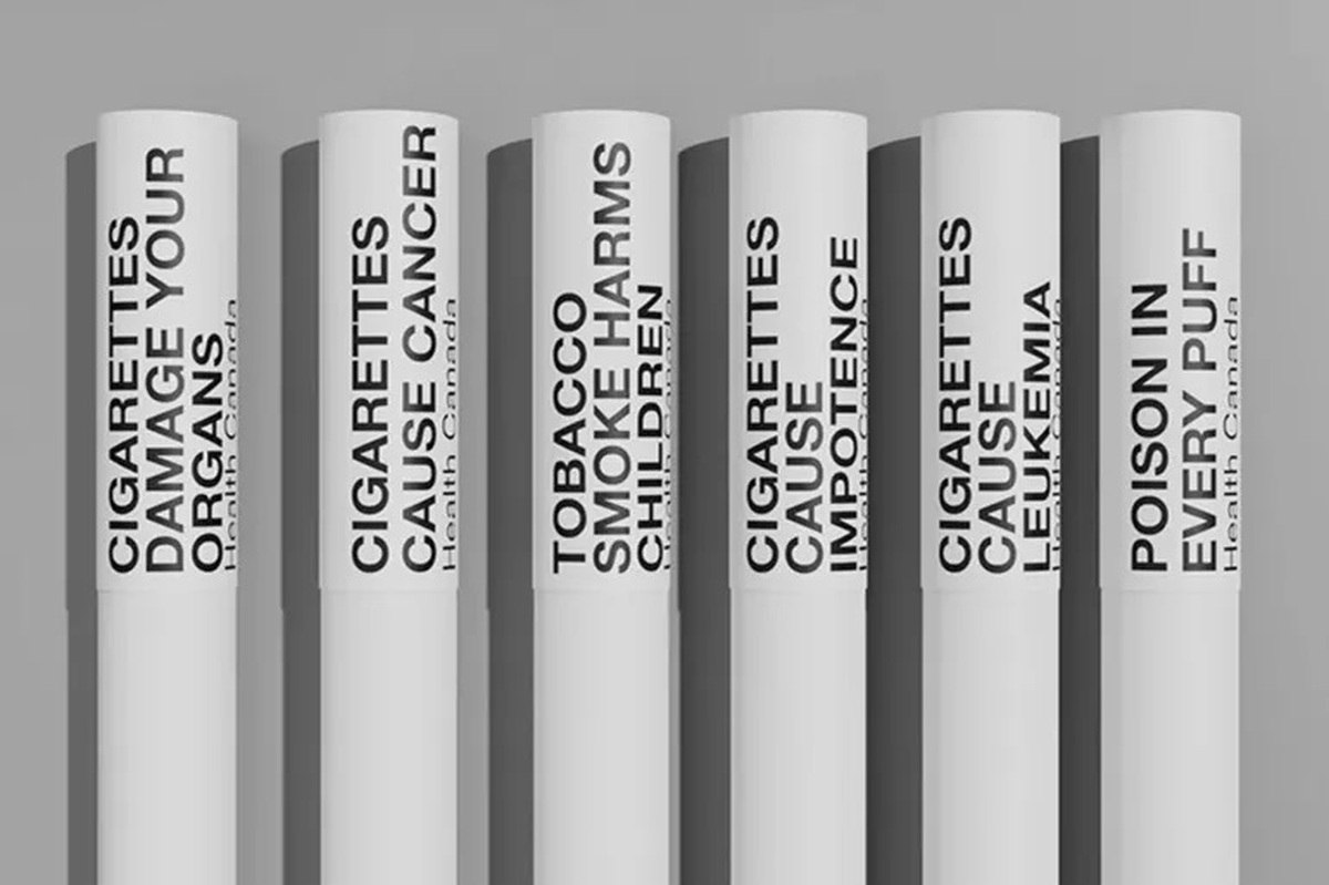 بۆ یەکەمجار لە جیهان / پەیامی ئاگادارکردنەوە لەسەر هەموو جگەرەیەک لە کەنەدا چاپ دەکرێت