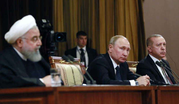 ناوەڕۆکی کۆنگرە ڕۆژنامەوانییەکەی هەر سێ سەرۆککۆماری تورکیا و ئێران و ڕووسیا