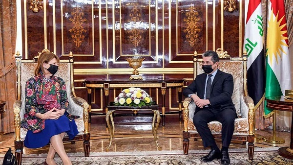 مەسروور بارزانی سەرۆکی حکوومەتی هەرێمی کوردستان، پێشوازی لە سەرۆکی ئەنجوومەنی بارزگانی بەریتانی- عێراقی  IBBC و شاندێکی یاوەری کرد.