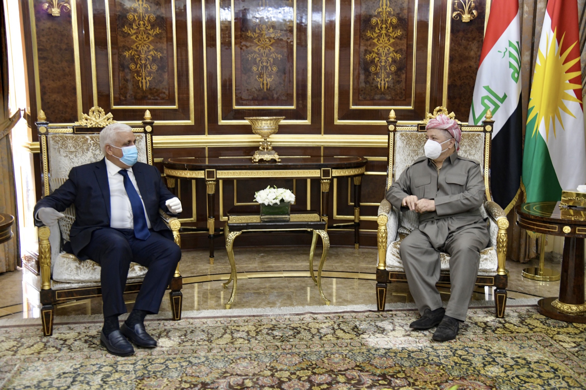 سەرۆك بارزانی پێشوازی لە سەرۆكی دەستەی حەشدی شەعبی و سەرۆكی ئەركانی سوپای عێراق دەكات