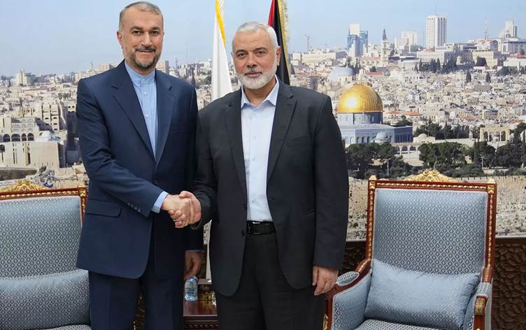 وەزیری دەرەوەی ئێران لەگەڵ ئیسماعیل هەنیە بەرپرسی مەکتەبی سیاسی حەماس کۆبووەوە